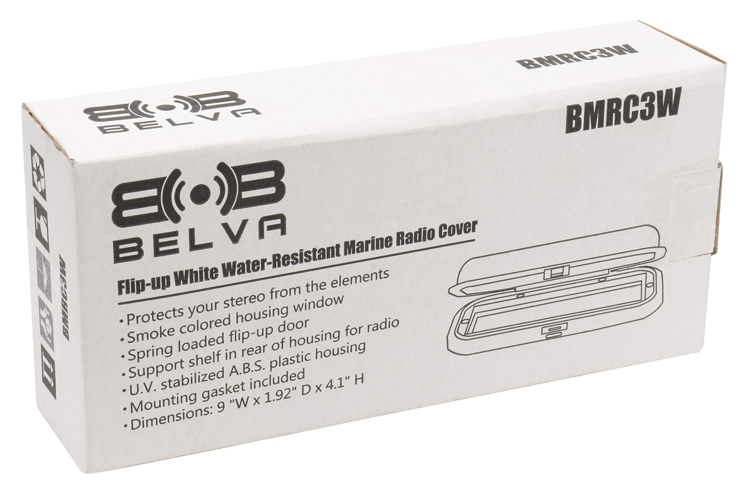 Belva Bmrc3W Universal Flip Up, White Water Resistant Marine Radio Cover/Radio Splash Guard